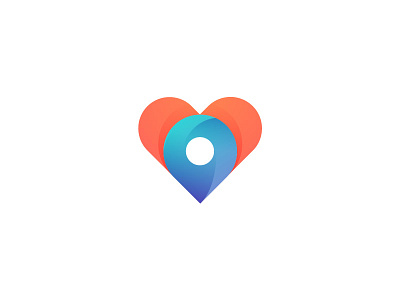 Logo for mobile app for providing safe areas map (unused) app blue location logo love map mobile pin red safe safety