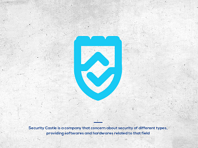 Security Castle Logo Concept blue logo castle powerful safe secure security