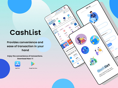 CashList (E-wallet) branding graphic design illustration ui ux