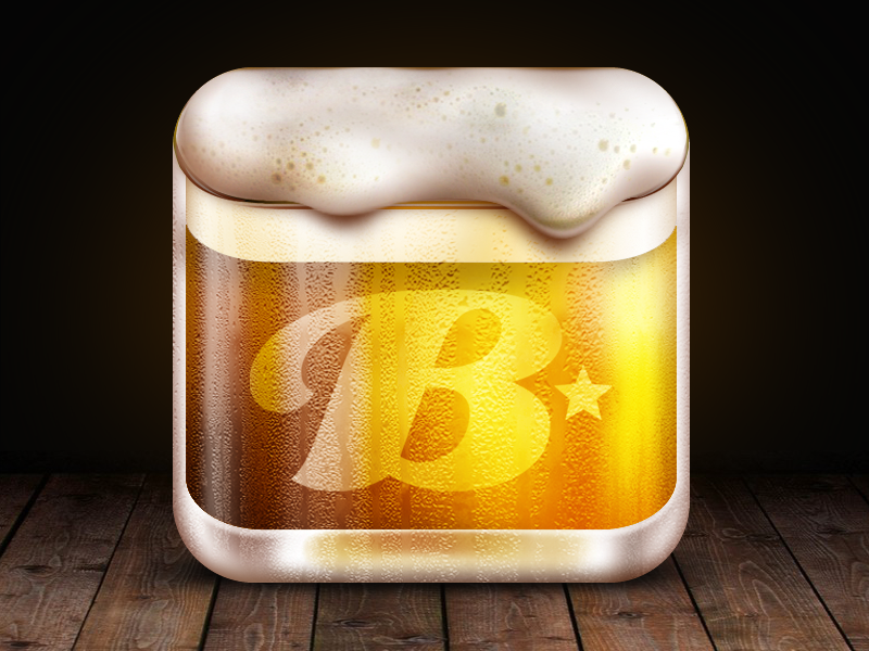 Brewski Me Icon beer icon mug glass condensation skeuomorphism brewski me drinking foam