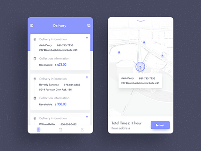 Daily UI #17——The delivery app daily delivery map sketch ui