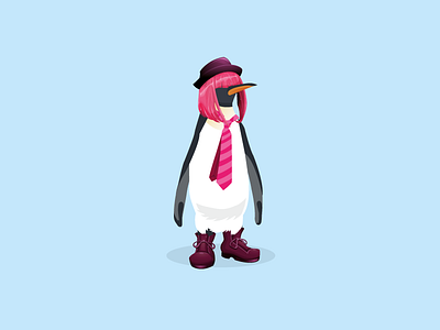 Penguin Man advert advertisement boots character cold cool illustration penguin penguinman pink