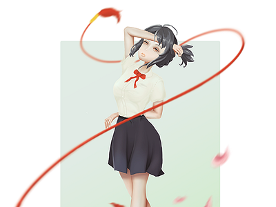 Mitsuha anime illustration mitsuha your name
