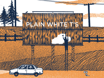 Billboard apparel design plain white ts