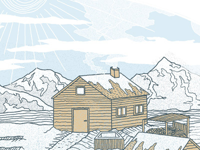 Snowed In design illustration print
