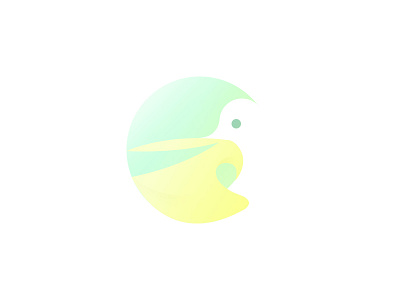 Day.54 The Pelican animal bird circle design element exercise gradation logo minimalism mouth pelican shadow