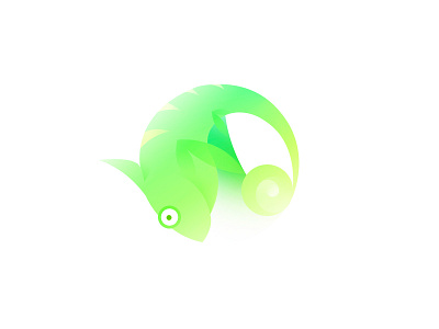 Day.55 The Chameleon animal chameleon circle design element exercise gradation green logo minimalism rainforest shadow