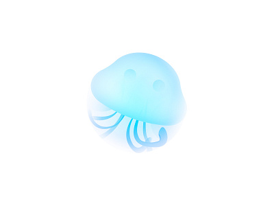 Day.63 The Jellyfish animal circle design element exercise gradation jellyfish logo minimalism ocean sea shadow