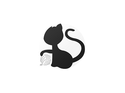 Day.90 Black Cat animal black cat circle design element exercise gradation logo minimalism shadow