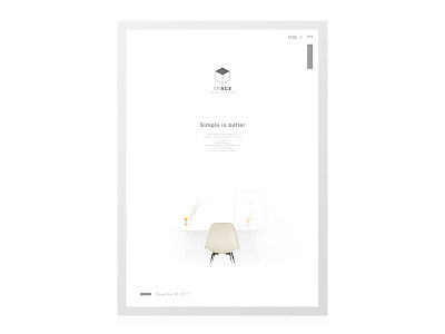 Day.100 Simple is better clean design element exercise gradation gray minimalism none poster space table white