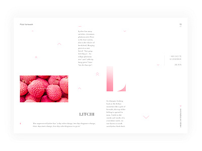 Day.131 New World P.72 character constitution creativity element format fruit graphic layout litchi minimalist placeholder white