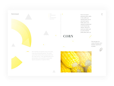 Day.133 New World P.87 character constitution corn creativity element format graphic layout minimalist placeholder vegetable white