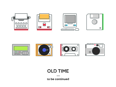 Day.271 Old Times +8 color digital icon old solid svg type web work