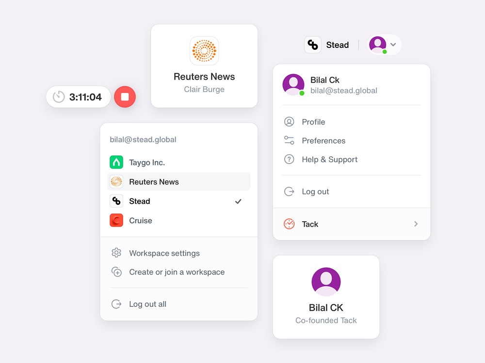 Tack UI Components by Bilal Ck for Stead on Dribbble