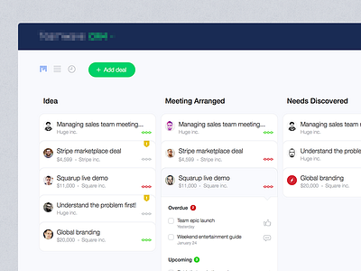 TeamWave - Pipeline UI bangalore dashboard deals django helvetica icons india pipeline teamwave timeline ui ux