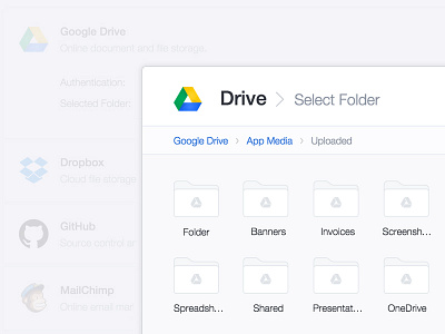 TeamWave: Google Drive Integration account app bangalore folder form google drive icons integration modal teamwave ui ux
