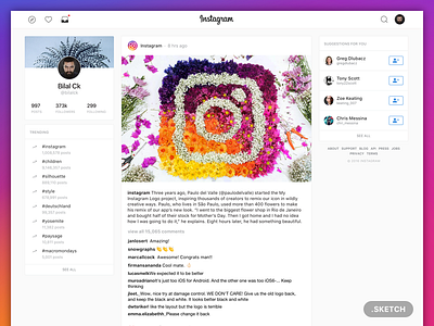 New Instagram meet Twitter! - Free .Sketch download free freebie icons instagram profile redesign resource sketch ui ux
