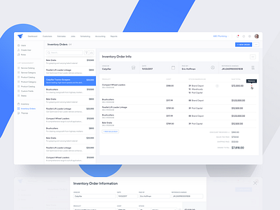 ServiceFusion - Inventory Order Details by Bilal Ck for Stead on Dribbble