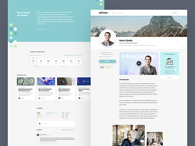 Profile - Financial Advisors advisors article calendar corporate financial landing professional profile ui user profile ux