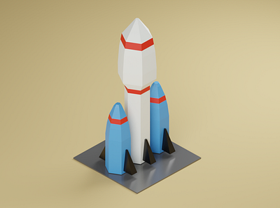 Lowpoly 3d Rocket model in Blender 3d 3d model 3d render animation blender cycle render low poly low poly model rocket model