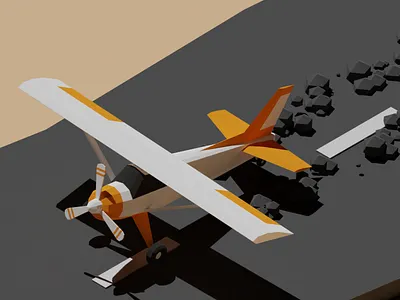 Low poly airplane 3d modeling in Blender 3d 3d model 3d render air airpalne animation blender cycle render design low poly lowpoly space