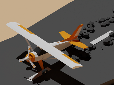 Low poly airplane 3d modeling in Blender 3d 3d model 3d render air airpalne animation blender cycle render design low poly lowpoly space