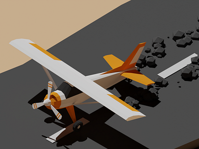 Low poly airplane 3d modeling in Blender