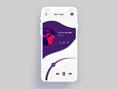 Music Player_One-handed Use mobile music music player one handed use onehanduse purple ui