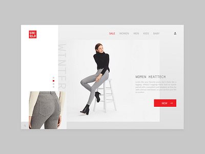 UNIQLO redesign cloth fashion landingpage poster redesign ui uniqlo web webdesign website winter women