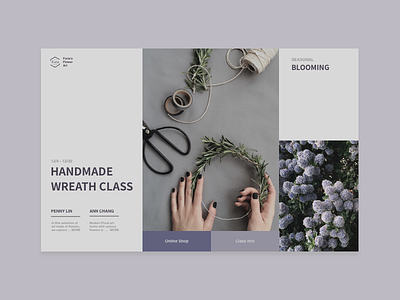 Wreath Class Homepage flower homepage labtop practice purple ui webdesign website wreath