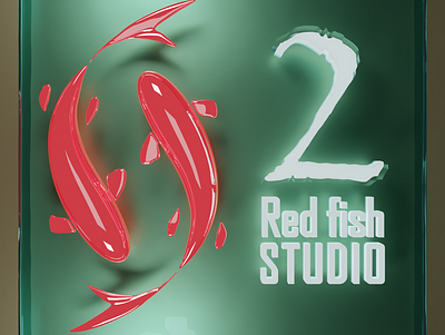 Logo(2RedFish) 3d branding graphic design logo