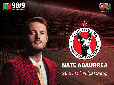 Nate Abaurrea for Club Tijuana broadcast cover liga mx radio soccer sports stadium tijuana
