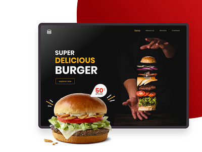 Burger love art burger burger menu dark dark mode darkui illustration ui uiux ux visual designs