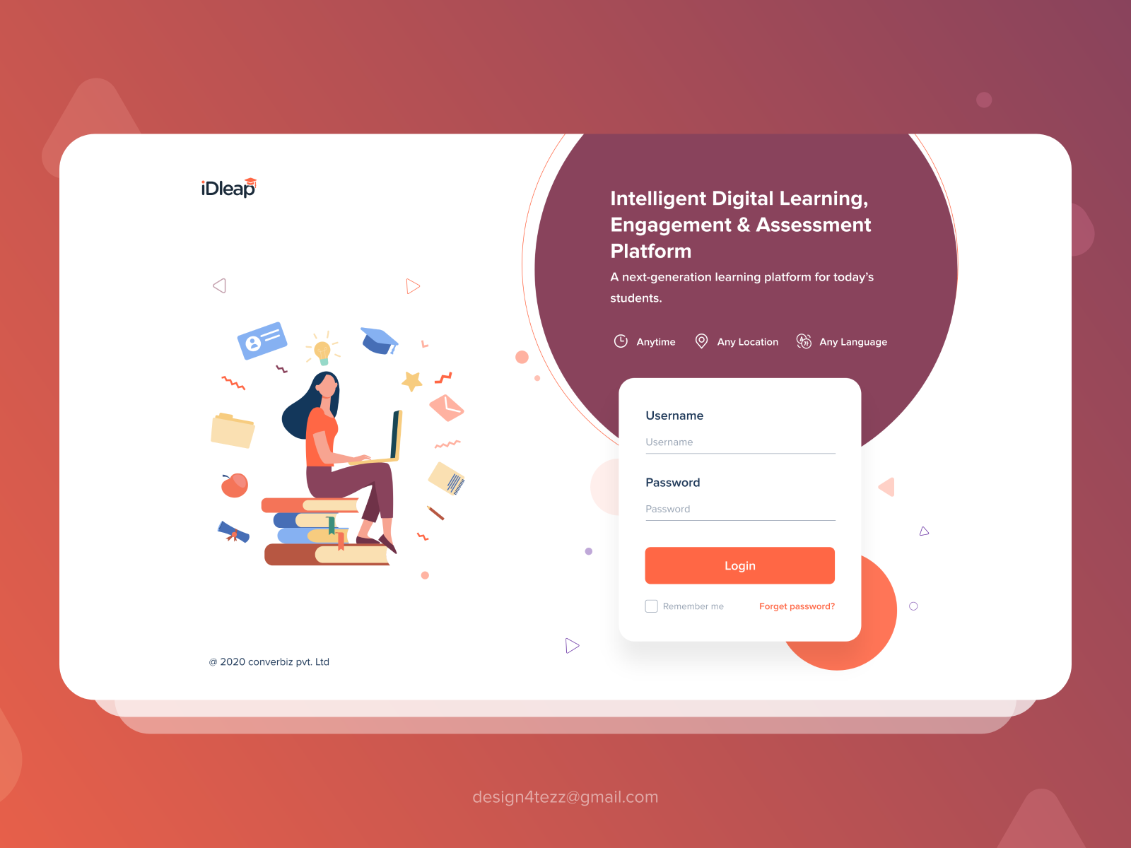 Idleap login page by Artoftezz ™ on Dribbble