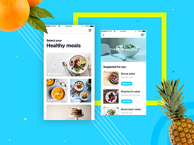 Simple Food Ordering app interactions uiux visual designs