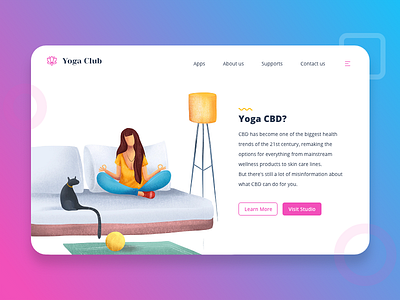 Yoga Club - Concept Landing Page branding dashboard ui design illustration illustration art login love minimal page typography uiux ux visual designs website yoga