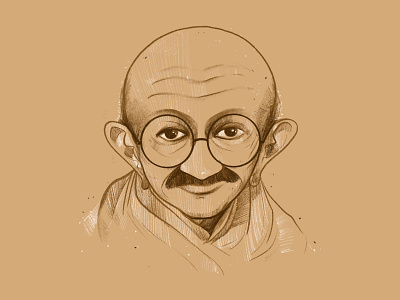 Gandhi art artist artworks design flat illustration freedom gandhi illustation illustator india indian ipadart minimal minimalart procreate vector visual designs