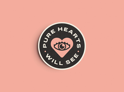 Pure Heart Will See artwork brand branding design eye graphic heart illustration lettering logo pure see sticker