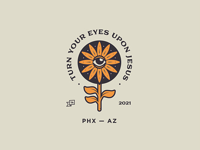 Turn Your Eyes branding church design eyes flower graphic illustration jesus