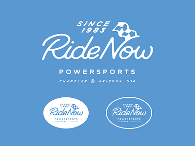RideNow Version 2 arizona blue branding design flag illustration lettering procreate race script typography white