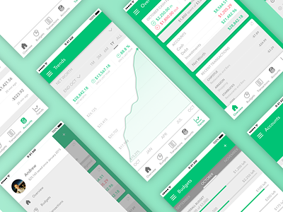 Green - Personal Finance App Design analytics charts design mobile ui money app personal finance ui
