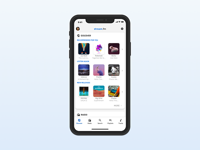 Scroll Music App - Discover View design discovery mobile mobile app music product design scroll spotify ui ux