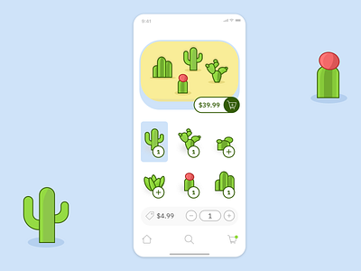 Cactus Terrarium Builder E-commerce UI