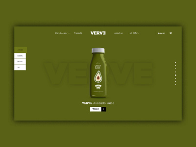 Interactive Juice Website Design Homepage UI