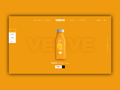 Shop online for juice and fruit drinks from VERVE. the website i branding design fruit home screen homepage idea inspiration inspirational interactive mockups