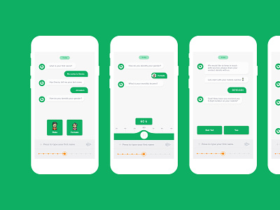 Chat-bot mock-up design ui and process flow