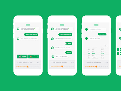 Chat-bot mock-up design ui and process-flow business app chat bot chatbot chatting app flat colour interaction interactive design interface mobile app mobile app design mobile ui mockup ui design