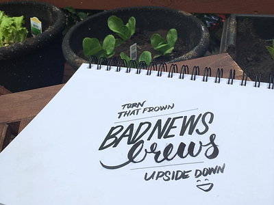 Bad News Brews craft beer handdrawn marker script