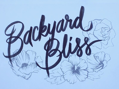 Backyard Bliss handdrawn marker script