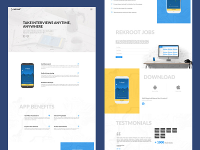 rekroot v1.0 app landing page. chennai creative design landing page uiux web design